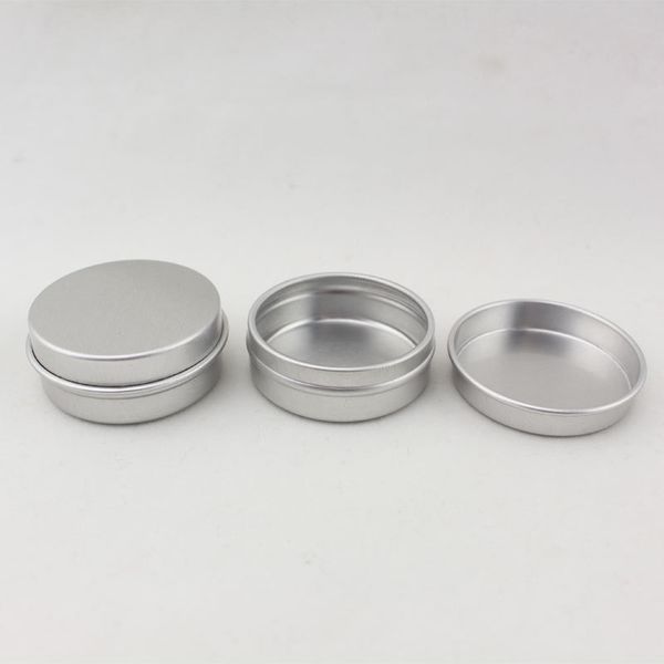 Free Shipping 15ml Aluminium Balm Tins pot Jar 15g comestic containers with screw thread Lip Balm Gloss Candle Packaging 500pcs