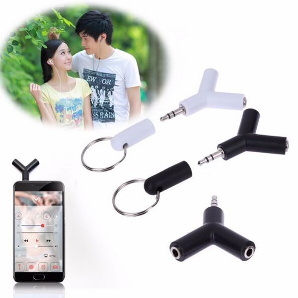 Y Type 3.5mm Headphone Male To Dual Female Audio Cables Headphone Splitter Adapter Plug Stereo Earphone Splitters
