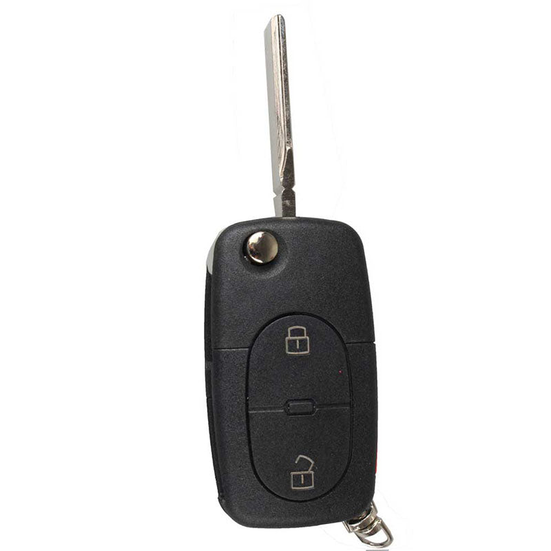 3 Button Panic Folding Remote Key Fob Case For Audi A3 A4 S4 Uncut Key Shell Tire Pressure Alarm car-styling