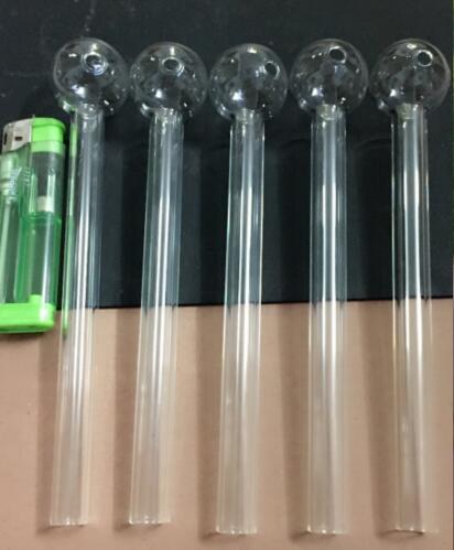 2017 Long Glass Oil Burner Pipe 6.5&quot; Length 2mm Thickness Smoking Pipe Glass Oil Burner Glass Tube Thick Clear Oil Burner Pipe