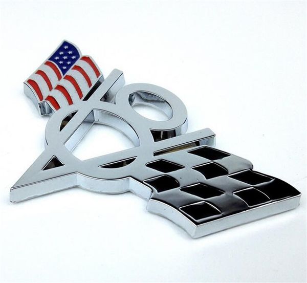 3D Metal US USA America Flag V8 Emblem Styling Sticker Universal Badge Decal Fit for Ford Chevrolet Dodge Jeep etc.