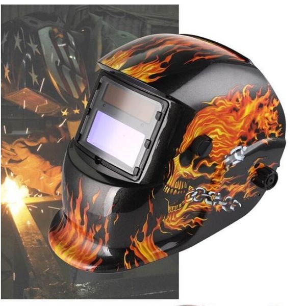 Skull Solar Auto Darkening MIG MMA Electric Welding Mask-Helmet-welder Cap-Welding Lens for Welding Machine