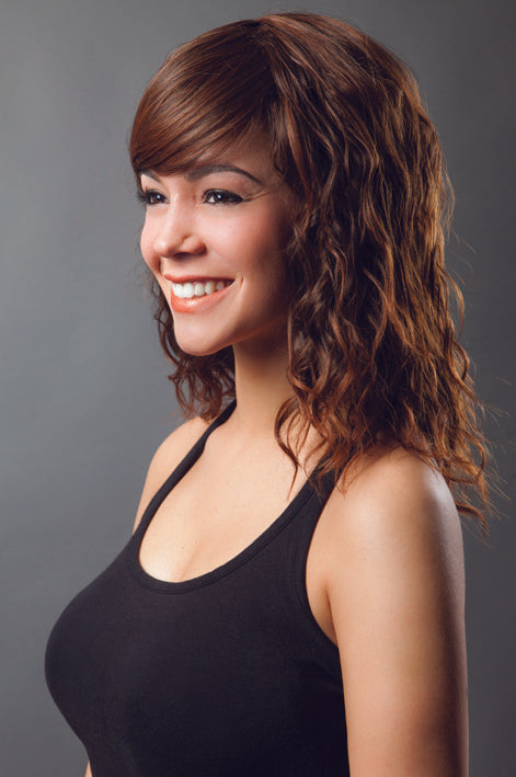 XT698 The United States Latest Fashion Brown Wave Long Bangs Wig 100% High Temperature Fiber Hand Knitting Suitable For Young Women Wigs