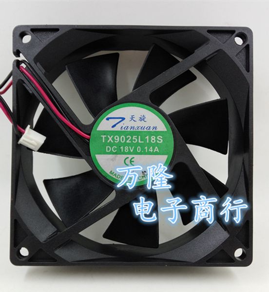Brand New TX9025L18S DC 18V 0.14A 9CM 9025 refrigerator thermostat cabinet cooling fan Free Shipping