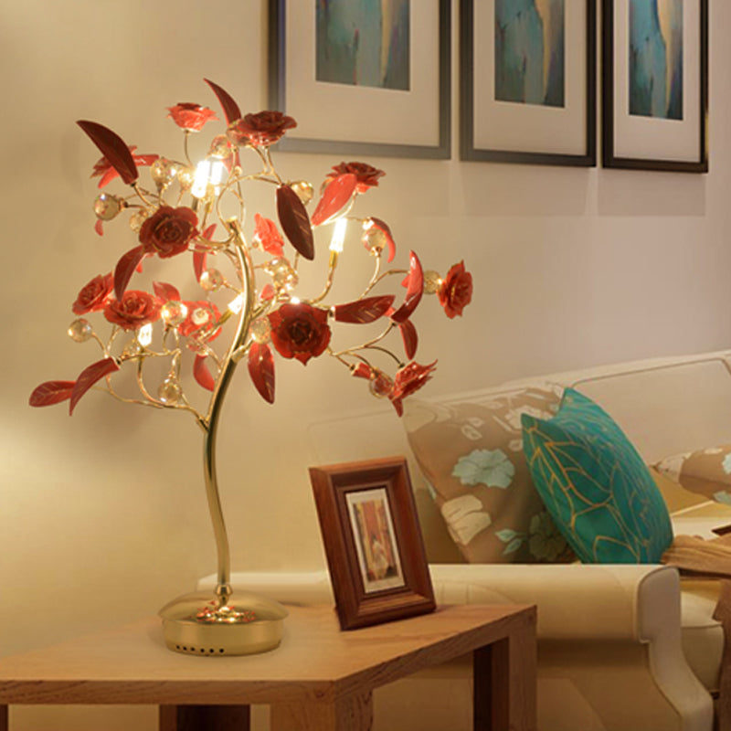 creative modern bedroom bedside lights Crystal Wedding table lamps pastoral style living room became warm decorative children room desk lamp