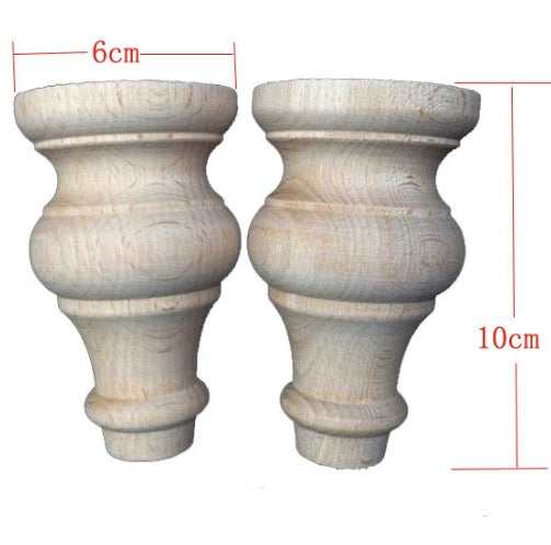 4PCS-LOT 10X6CM European Furniture Legs Solid Wood Legs Feets Carved Bathroom Cabinet Table Foots