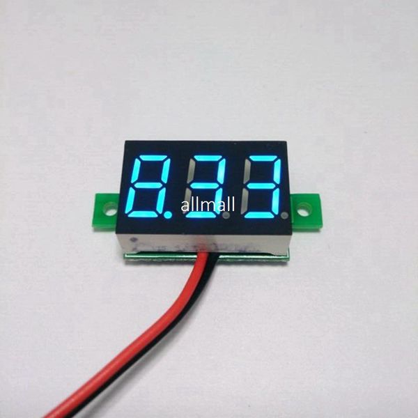 Freeshipping 20pcs-lot Blue DC 3-30V led car digital watt volt voltage panel meter gauge auto voltmeter battery monitor