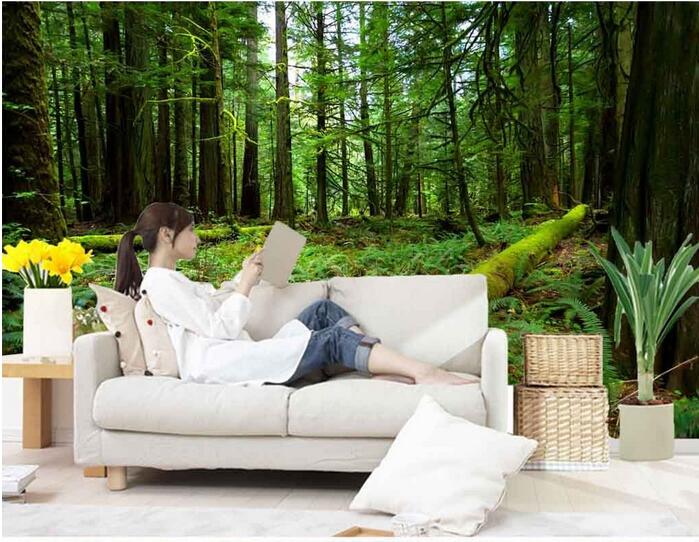 3d wallpaper custom photo Non-woven mural Virgin forest green landscape decor painting picture 3d wall muals wall paper for walls 3 d