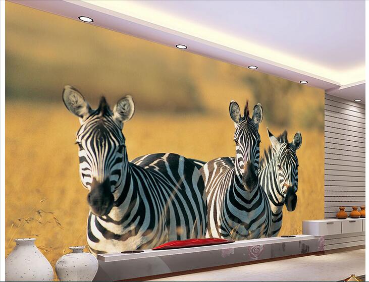 3d wallpaper custom photo Non-woven mural 3 zebra photography room decor painting picture 3d wall muals wall paper for walls 3 d