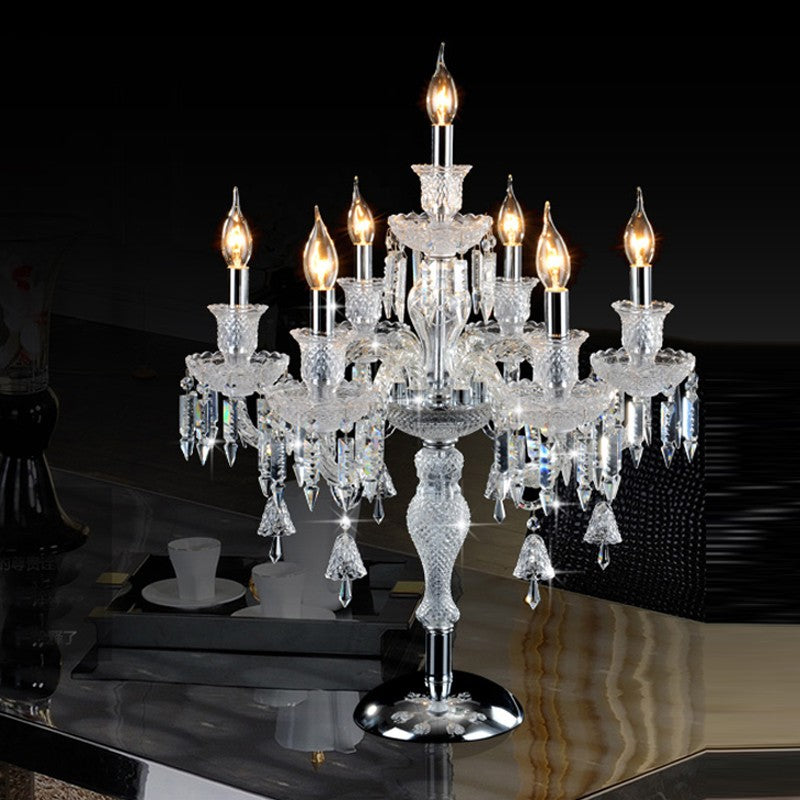 crystal table lamps for bedroom luxury high quality table lights lobby decoration lighting led desk decorate candlestick lamp