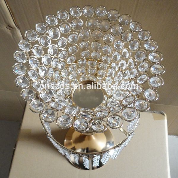 Gold crystal wedding cake stand wedding table centerpiece-flower stand flower vase wedding road lead