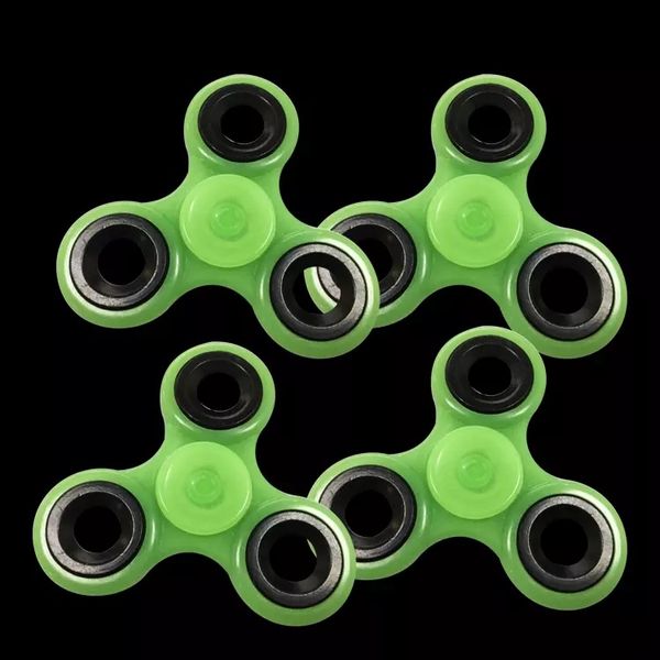 Luminous Handspinner EDC Hand Spinner With R188 Full ss Bearing Gray Glow In The Dark Tri Spinner Fidget Desk Toy Decompression Toys 100