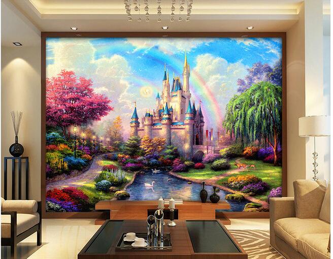 3d room wallpaper custom photo mural Fairy tale castle scenery background decor painting 3d wall murals wall paper for walls 3 d living room