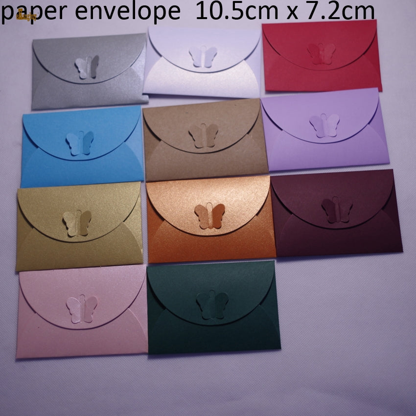 rushed 100pcs 10 5cmx7cm pearl paper cute colorful butterfly clasp envelopes mailerwedding party invitation stuff vip cards namecards