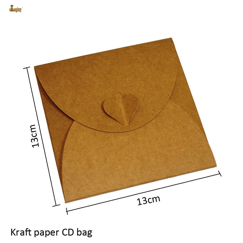 real sale 50x square 13cm kraft paper dvd sleeve cd packaging bag cases packing cover holder boxes envelopes party wedding baby shower