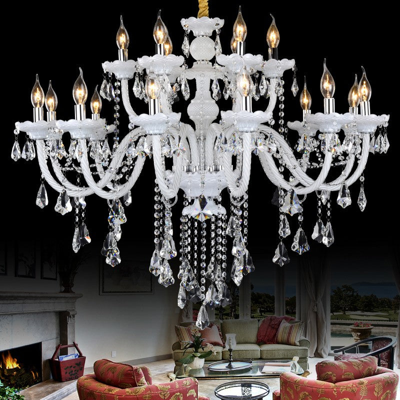 Beautiful Flower Candle Chandeliers Home Decoration Living Room Crystal Chandelier Lighting Retro Restaurant Pendant Lamp Modern Hanging Light For B