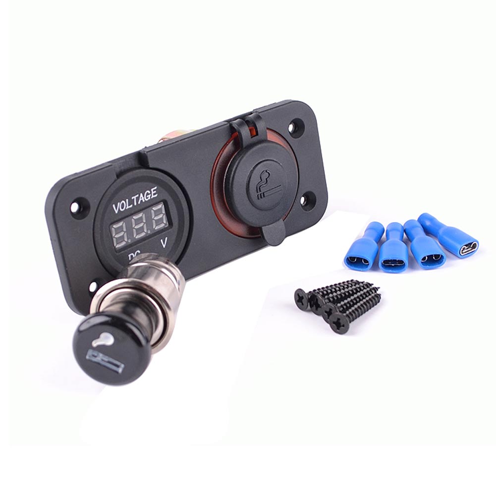 Guaranteed 100% Car Motorcycle Voltmeter Socket car motor bike Cigarette Lighter Plug Socket Free Shipping