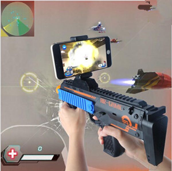 VR AR Game Gun Cell Phone Stand Holder Portable Wood AR Toy Game Gun with 3D AR Games for iPhone Android Smart Phone