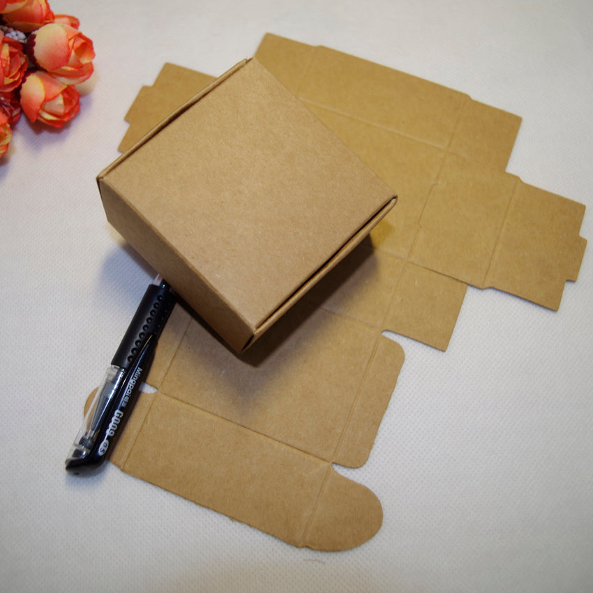 free shipping 50pcs-lot 3.7-4-5cm 10sizes Kraft Paper brown Box Party Candy Chocolate jewelery box handmade soap Packing boxes Gift Package