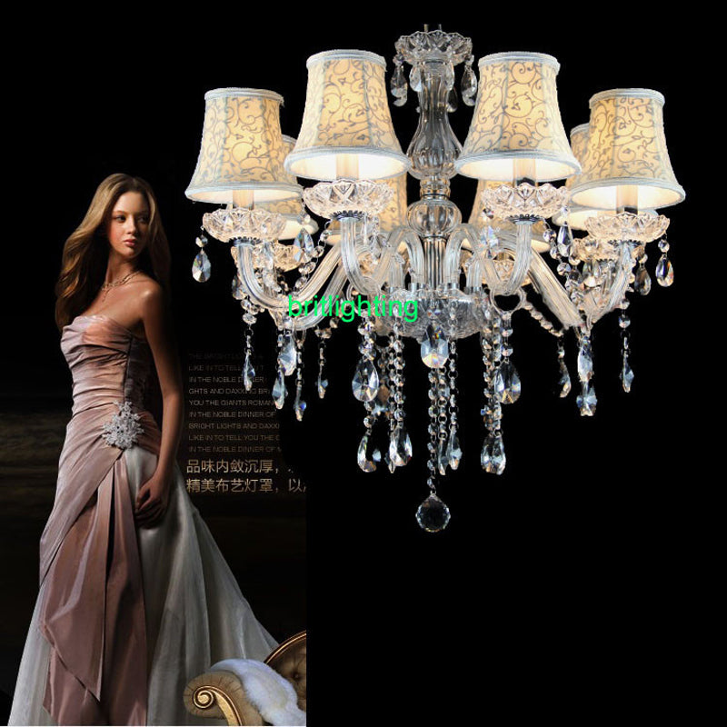 White Crystal Lighting Chandeliers Modern Crystal Lamps Ceiling for Living Room KTV Lights Dining Bedroom Lamp H9 Crystals Pendants
