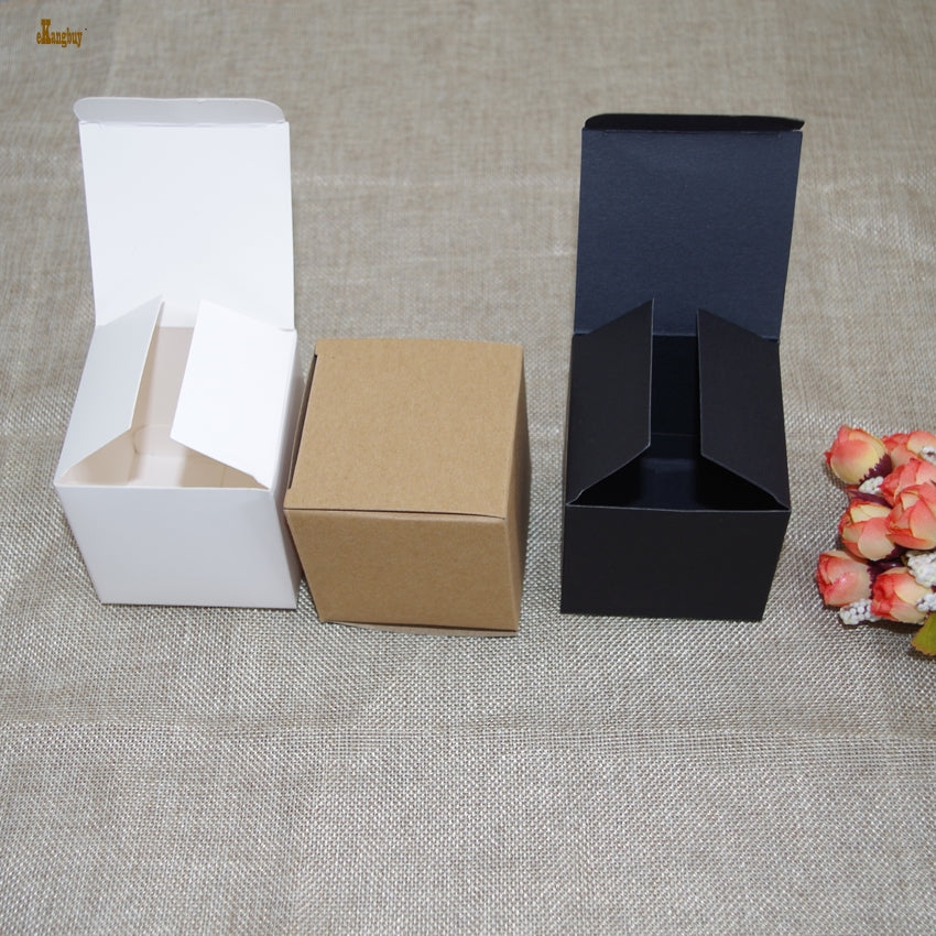50pcs-lot 8x8x6cm -8cm-10cm-12-14cm Mini Size kraft Paper Box DIY Lipstick Perfume Essential Oil Bottle packaging boxes paper craft package