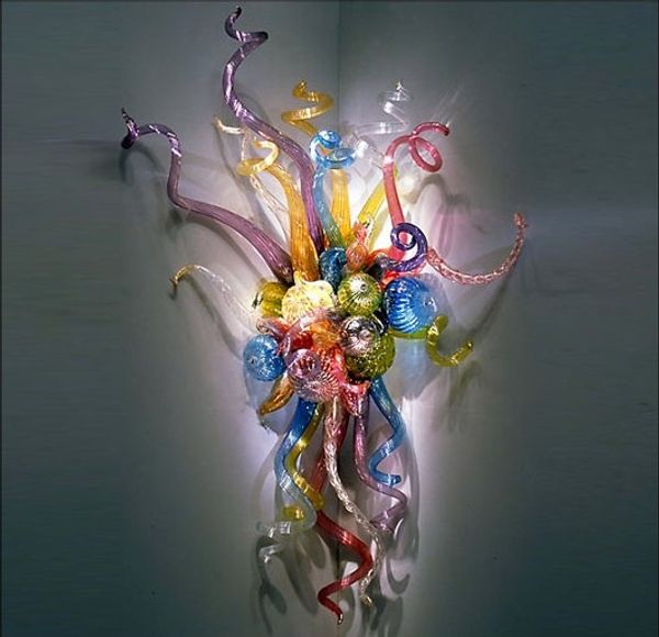 Style 100% Mouth Blown Lamp LED bulbs Lamps Design Art Flower Wall Sconces