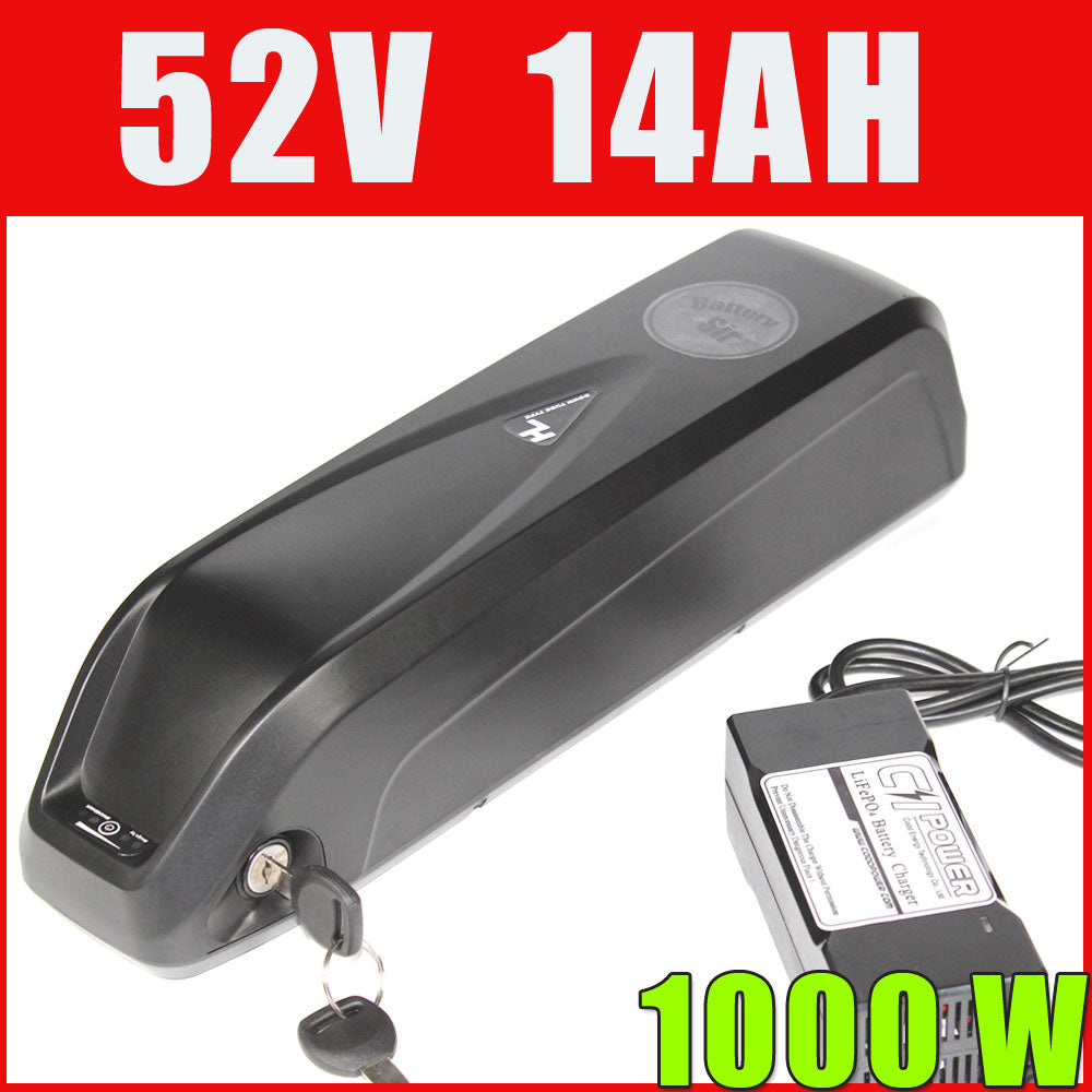 Sanyo cells 51.8V Electric Bike 14S4P down tube battery 750W 1000W 52V 14Ah lithium ion battery high power with 30A powerful BMS