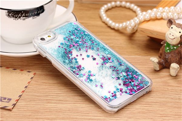 Wholesale New Hot Sellington Liquid Glitter Sand Fluorescent Star Phone Back Case Cover For iPhone 7 7 PlusPhone Cases