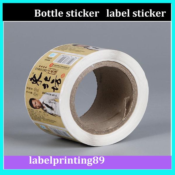 custom waterproof vinyl bottle label sticker roll package for shampoo cosmetic body care