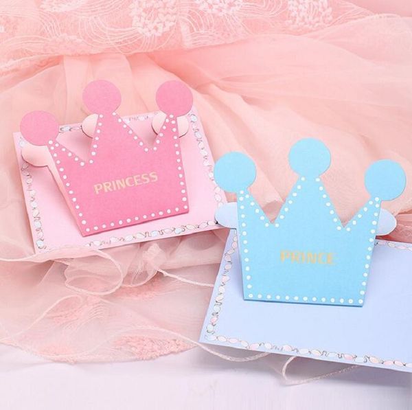 mini greeting cards paper cartoon for Birthday Party Decoration gift craft DIY favor baby shower kid prince princess