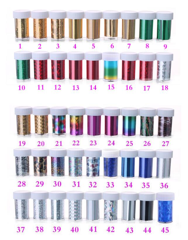 F056 Nail Art Foil Starry Sky Glitter Foil 55 Color for choose Transfer Sticker Paper Nail Wraps DIY Nail Accessories