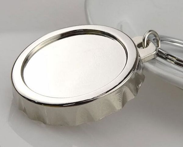 Creative metal bottle opener with keychain Zinc alloy personality beer bottle cover shape bottle opener wa4033