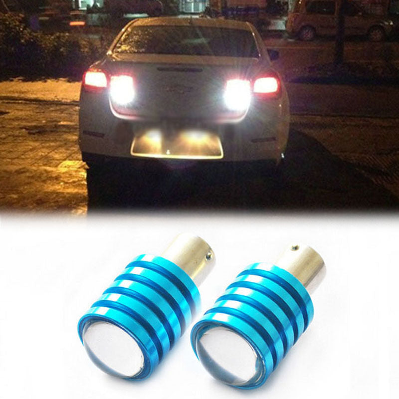 2x White CREE R5 9W 1156 BA15S S25 7506 P21W Bulbs Backup Reverse LED Lights dec A Pair