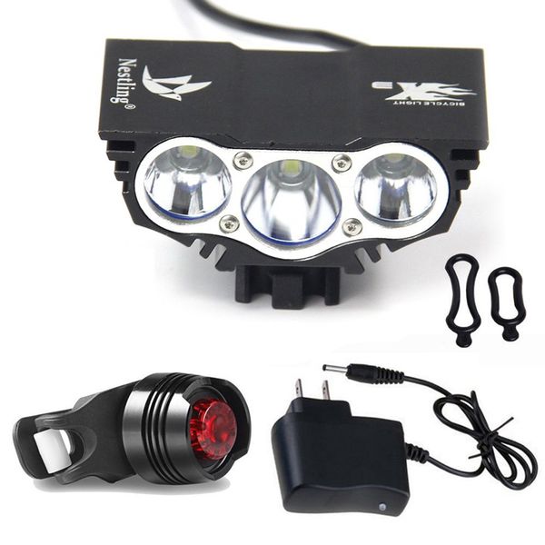 2017 Nestling 6600Lm Headlamp Cree X3 Bicycle Bike Led Headlight Flashlight Black