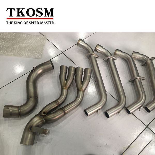 TKOSM Motorcycle Exhaust Pipe for Honda CBR650F Pipe Front Row Side Tntact for CBR650 Stainless Steel Elbow