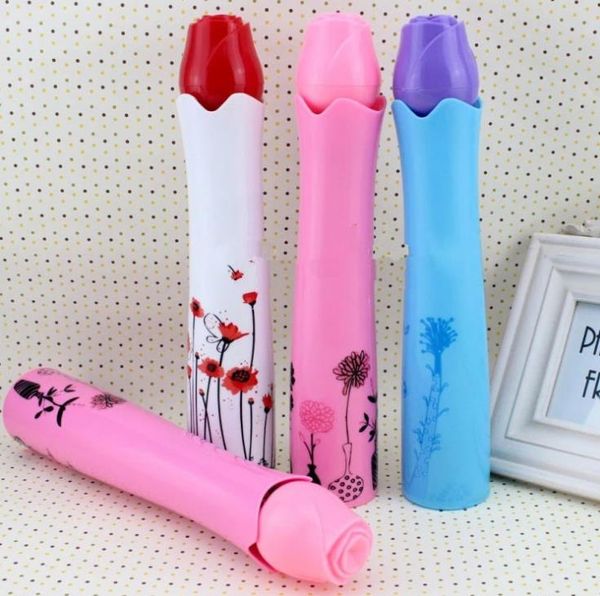 2017 New Novelty Design Rose Vase Umbrellas Personalized Clear Rain Umbrella Super Cute And Compact 3-Folding Manually Umbrella