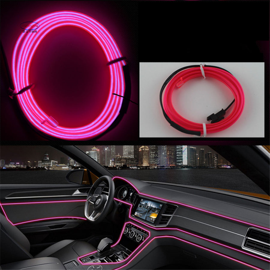 DIY Decoration 12V Auto Car Interior LED Neon Light EL Wire Rope Tube Line Party Weeding Decal 10 Colors 3 meter