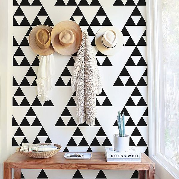 Gold Triangles Wall Sticker Removable Home Decor Art Wall Decals Small Baby Wallpapers Geometric Nordic Black Grey Triangle Wall Stickers