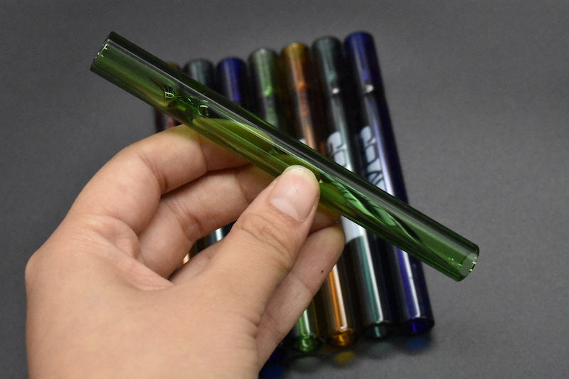 Quality 12cm LABS thick heady Glass Pipe Tobacco Cigarette bat One Hitter Pipe Glass Straw Tube Cigarette Filter Pipes Glass Filter tip