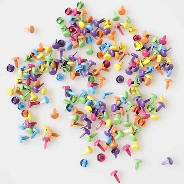 2000 pcs- lot 8mm Mixed Colors Metal Brads for Scrapbooking Card Making DIY Craft free shipping
