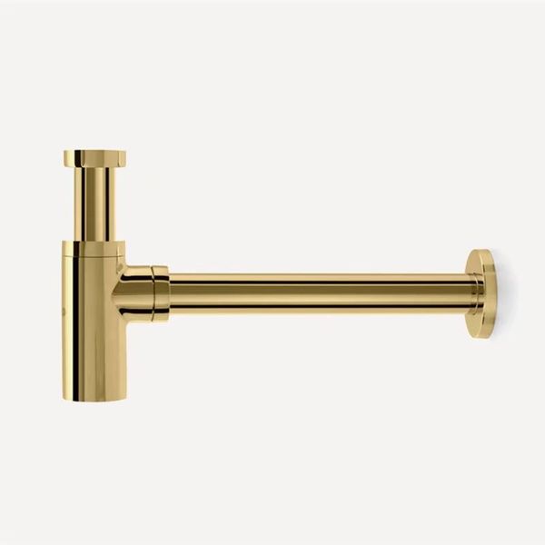 Rolya Luxury Golden Bottle Trap Solid Brass Pop Up Gold Bathroom Vanity Sink Waste Drain Plumbing trap