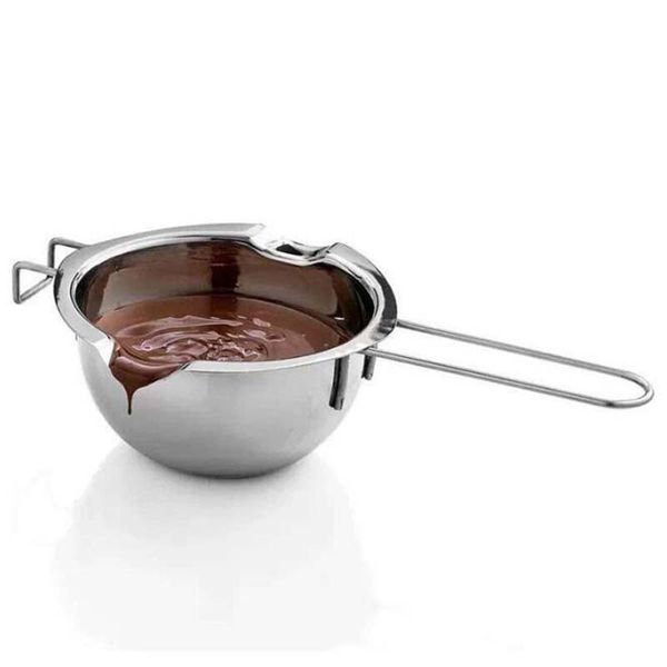 Wholesale- 1Pc Stainless Chocolate Melting Pot Butter Milk Pouring Bowl Kitchen Bakery Baking Mixing Tools Helper Gadgets Bakeware