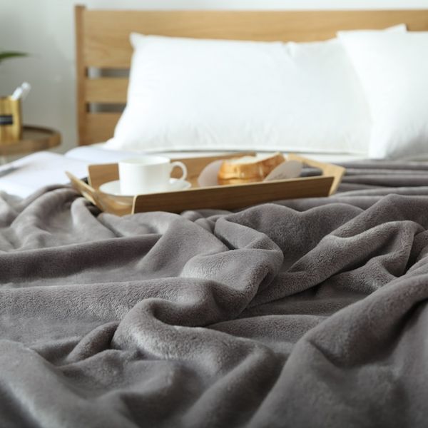 Multi-size anti-static spring-autumn bedding-grey throw blanket-fleece blanket on the bed,upgraded flannel blanket for sofa