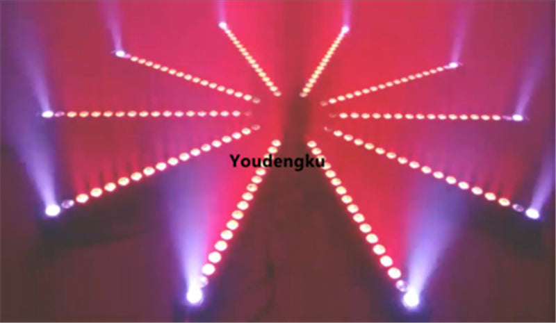 2 pieces Dot control beam wash disco bar light Multicoloured 18x3w 3in1 ip65 dmx rgb led wall washer waterproof