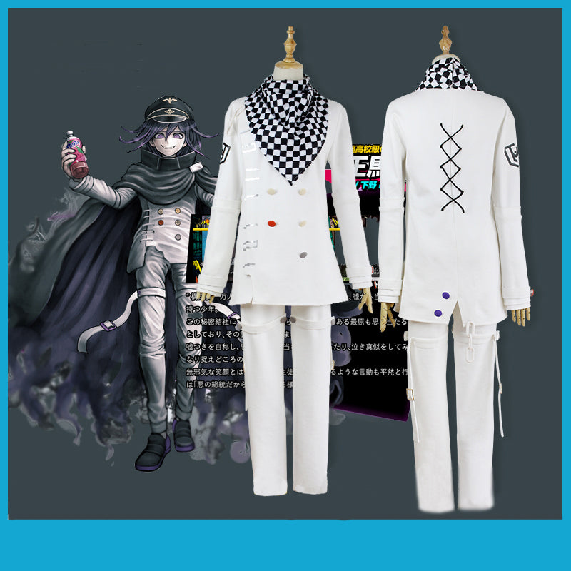 Japanese Game School Uniform Costume Anime Danganronpa V3 Ouma kokichi Cosplay Suit Outfit Clothes Coat & Pants & scarf