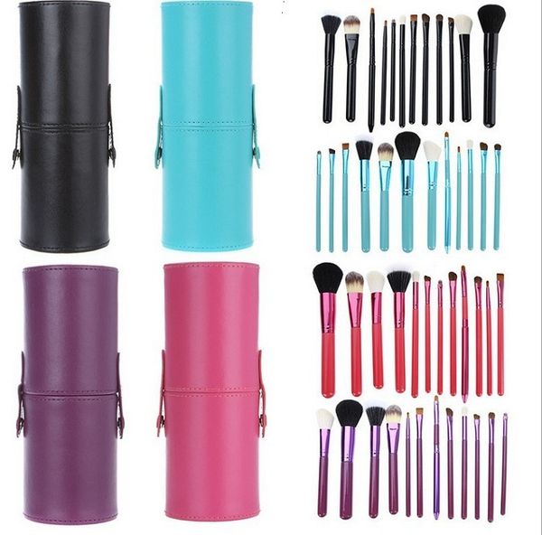 10 set 12 PCS Makeup Brush Set+Cup Holder Professional 12 pcs Makeup Brushes Cosmetic Cup