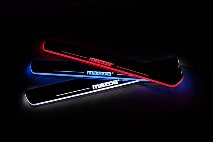 Car LED Illuminated Moving Door Sill Plates LED Welcome Light Door Scuff Pedal Thresholds For mazda CX-5 AXELA mazda 6_ATENZA