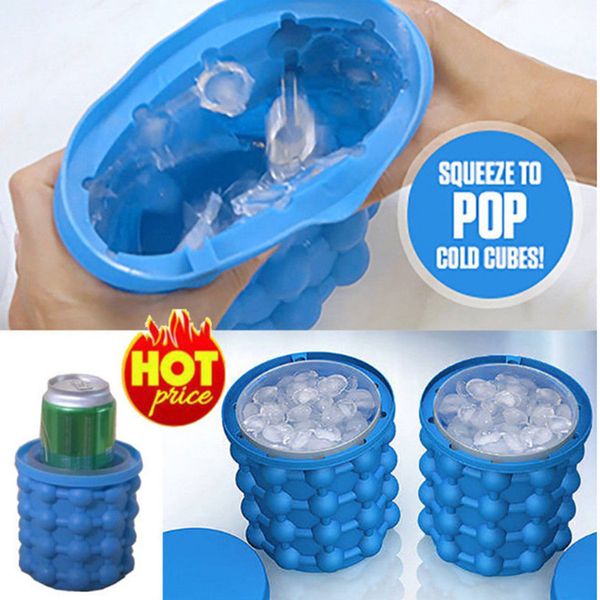 13.2*14.1cm Ice Cube Maker Genie The Revolutionary Space Saving Ice Cube Maker Kitchen Tools Wine Juice Coolers Free DHL