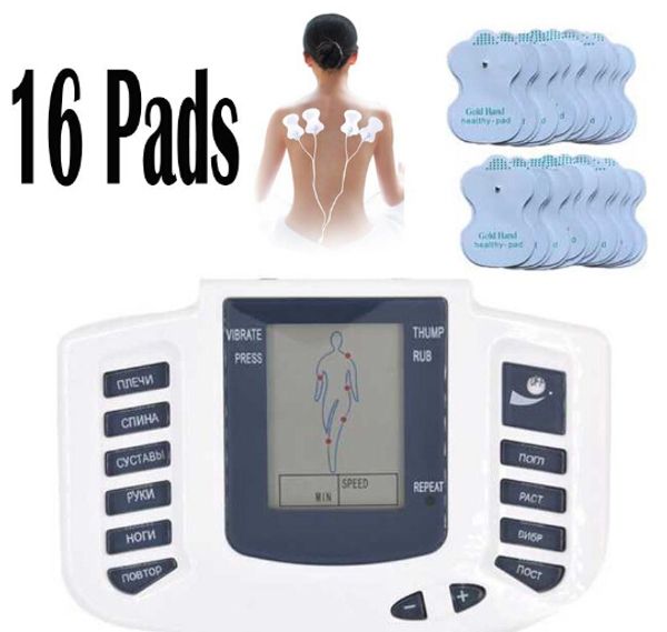 Electrical Stimulator Full Body Relax Muscle Therapy Massager Massage Pulse tens Acupuncture Health Care Machine 16 Pads