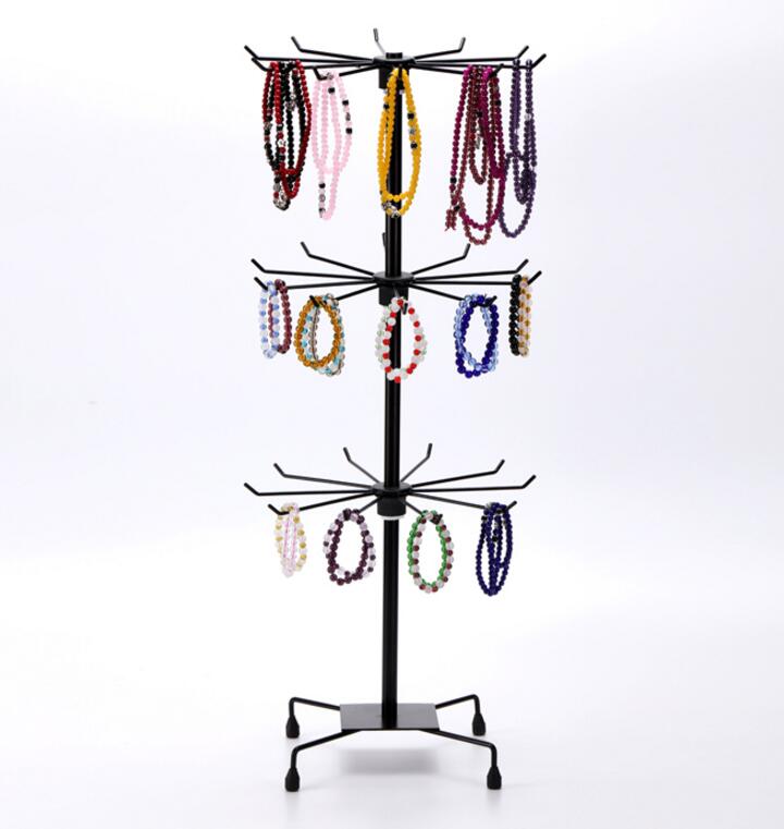 Fashion Metal Necklace Chain Bracelet Rotation display Holder Jewelry Display Stand Rack scarves hat tie wig bracelet Hanger free shipping